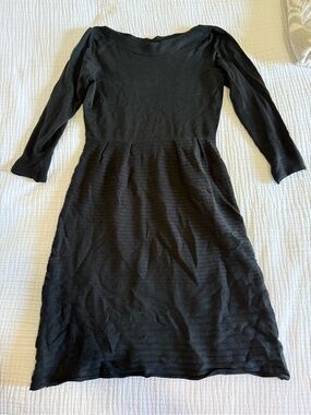 The Limited Black Long Sleeve Knit Waist-Defined Dress
